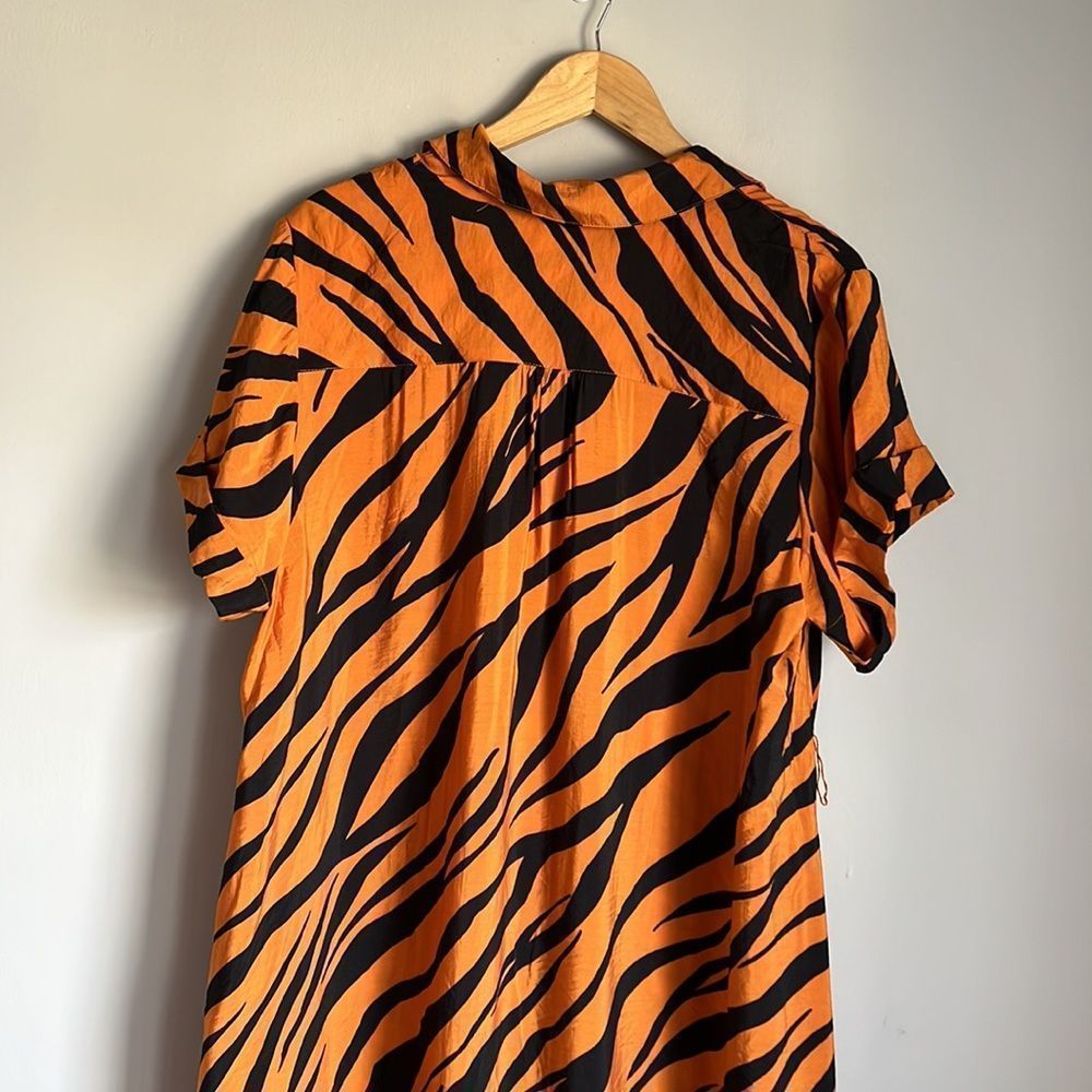 Anthropologie Orange and Black Zebra Print Dress - Picture 11 of 14